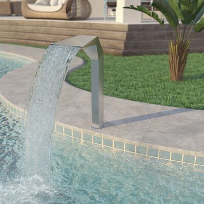 vidaXL Vodni slap za bazen iz nerjavečega jekla 50x30x90 cm srebrn
