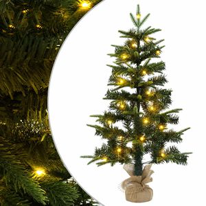 vidaXL Mini božično drevesce 45 cm 25 LED Toplo bela PVC in PE Zelena
