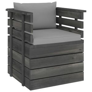 vidaXL Vrtni naslanjač z blazinami borovina