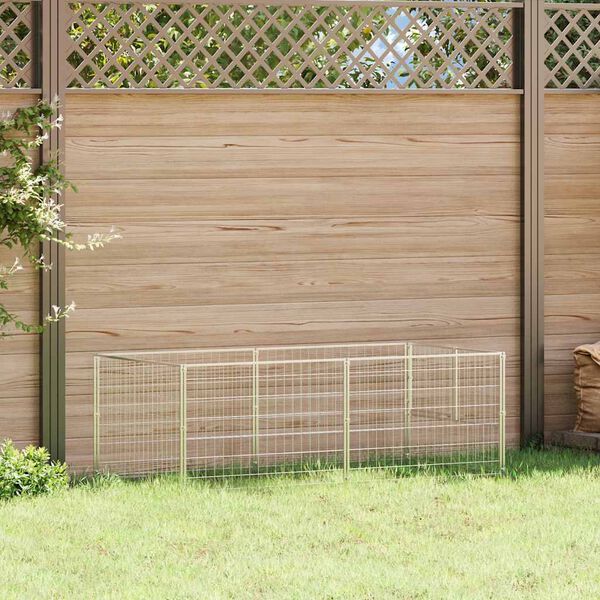 vidaXL Pasji boks srebrn 200x100x70 cm jeklo