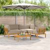 vidaXL Kavčna garnitura z blazino 4 pcs Taupe Masiven les akacije