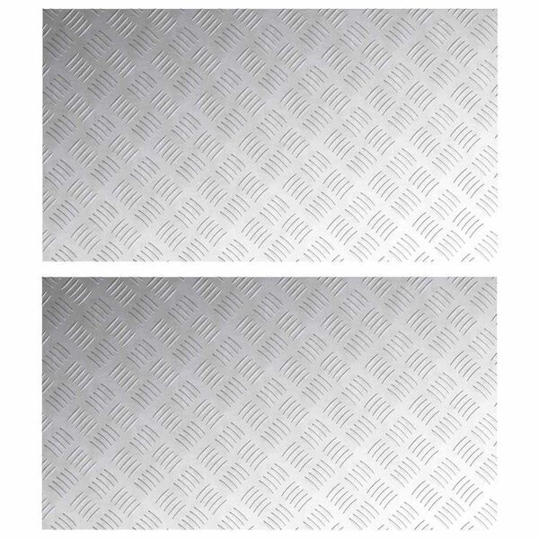 vidaXL Stopnice Pravokotna 2 pcs srebrna 90 x 50 cm Aluminij