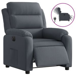 vidaXL Električni naslanjač temno siv žamet