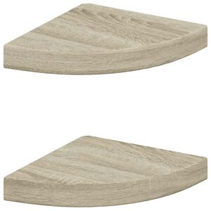 vidaXL Kotne police 2 kosa barva hrasta 25x25x3,8 cm MDF