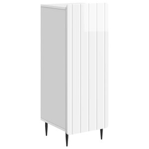 vidaXL Strani &scaron;al Bela visok sijaj 34,5 x 33 x 92 cm Inženirski les