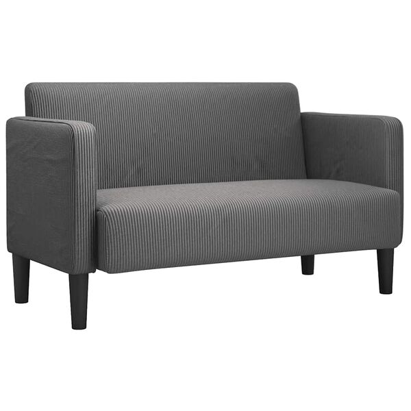 vidaXL Loveseat kavč temno siva 109 cm velur tkanina