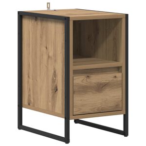 vidaXL Nočna omarica s predalom Oreh 39,5 x 30 x 50 cm Konstruiran les