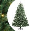 vidaXL Umetno Zložljivo Božično Drevo Zelena 210 cm PVC in kovina