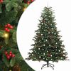 vidaXL Umestno božično drevo Zelena 240 cm PVC, kovina in plastika