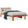 vidaXL Posteljni okvir brez vzmetnice vo&scaron;čeno rjav 75x190 cm borovina