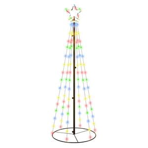vidaXL Novoletna jelka stožec 108 pisanih LED lučk 70x180 cm