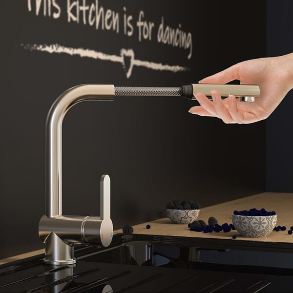 SCH&Uuml;TTE Me&scaron;alna armatura z izvlečno &scaron;obo LONDON nizkotlačna jeklo