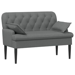 vidaXL Dvojnica s gumbi Temno siva 111 x 68 x 80 cm Blago