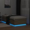 vidaXL Posteljni okvir z LED lučkami sonoma hrast 75x190 cm inž. les