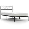 vidaXL Kovinski posteljni okvir z vzglavjem črn 100x190 cm