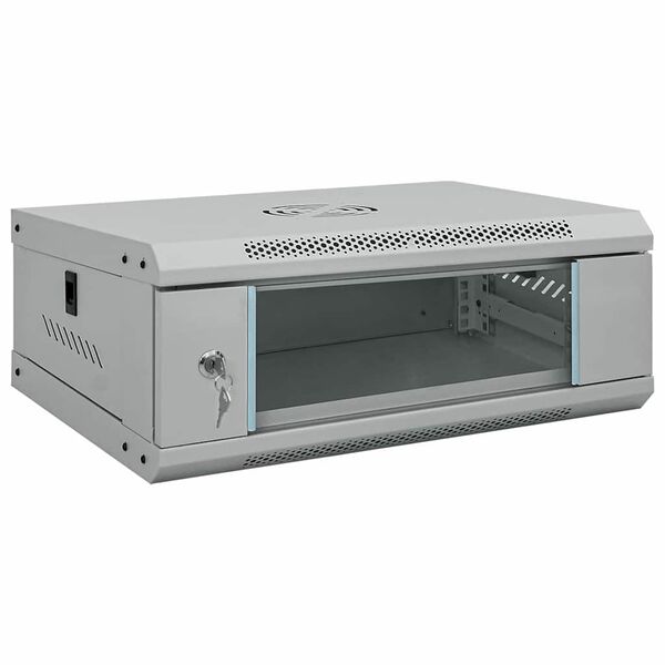 vidaXL Omara za omrežje s shranjevanjem Siva 53 x 35 x 21 cm Jeklo