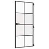 vidaXL Notranja vrata ozka črna 93x201,5 cm kaljeno steklo in aluminij