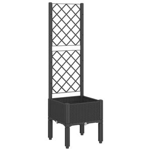 vidaXL Cvetlično korito z oporno mrežo črno 40x40x142 cm PP