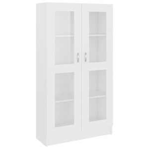 vidaXL Vitrina bela 82,5x30,5x150 cm iverna plo&scaron;ča