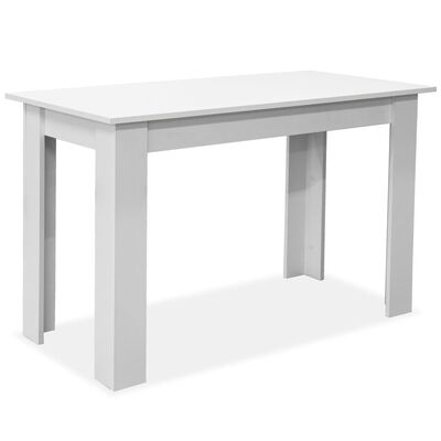 vidaXL Jedilna miza in klopi 3 kosi iverna plošča bele barve