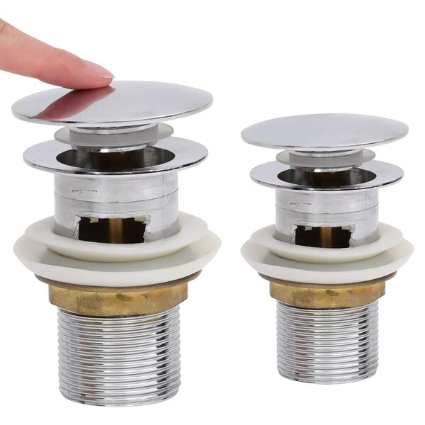 vidaXL Sifon s funkcijo proti prelivanju krom 6,4x6,4x9,1 cm