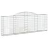 vidaXL Obokana gabionska ko&scaron;ara 300x30x100/120 cm pocinkano železo