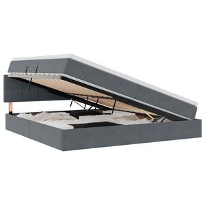 vidaXL Postelja s shranjevanjem Temno siva 200 x 200 cm Žamet