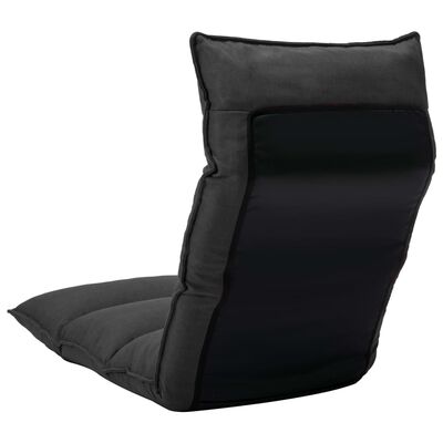 vidaXL Zložljiv stol / blazina črno blago
