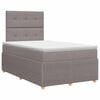 vidaXL Postelja boxspring z vzmetnico Taupe 120 x 200 cm Blago