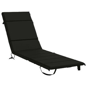 vidaXL Blazina za ležalnik GEMERT 100% poliester Črna 200 x 50 x 3 cm
