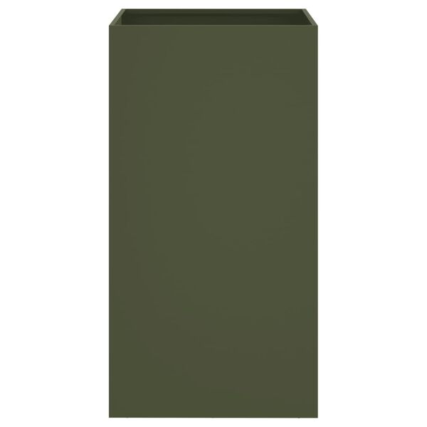 vidaXL Cvetlično korito olivno zeleno 42x38x75 cm jeklo