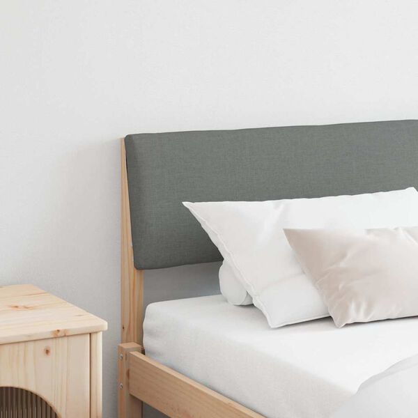 vidaXL Tapecirano vzglavje Temno siva 180 cm Masivno borovo les