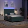 vidaXL LED Box Spring Postelja Temno zelena 140 x 200 cm blago