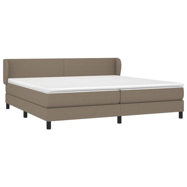 vidaXL Box spring postelja z vzmetnico taupe 200x200 cm blago