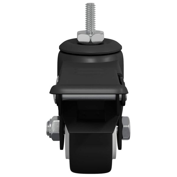 vidaXL Kolesci 12 pcs Črna M6 x 37 mm Železo in najlon