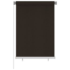 vidaXL Zunanja rolo senčila 105 (&Scaron;) x 140 (V) cm rjave barve HDPE