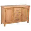 vidaXL Komoda s 3 predali 110x33,5x70 cm trdna hrastovina