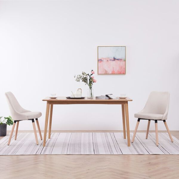 vidaXL Jedilni stoli 2 kosa krem blago