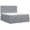 vidaXL Postelja boxspring z vzmetnico Svetlo siva 180 x 200 cm Blago