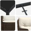 vidaXL Komplet za jedilnico v vrtu z blazino 7 pcs Rjava poli ratan