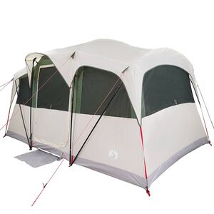 vidaXL Družinski &scaron;otor s streho Bela in zelena 435 x 255 x 216 cm