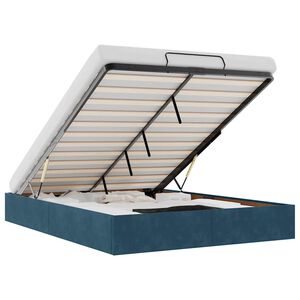 vidaXL Otomanski posteljni okvir brez vzmetnice Temno modra 140x190 cm