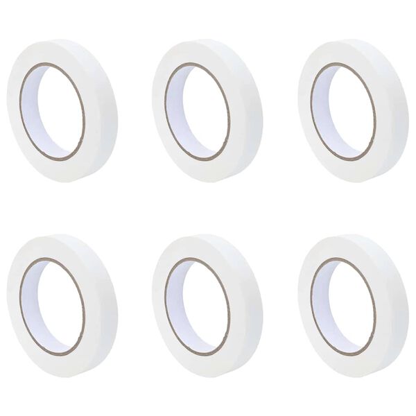vidaXL Maskirni trakovi za slikarje 6 pcs Bela 19mm x 50m Papir