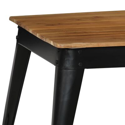vidaXL Jedilna miza iz trdnega akacijevega lesa in jekla 75x75x76 cm