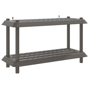 vidaXL Polična enota 2 nivojev 100 x 40 x 55,5 cm PP Svetlo siva