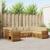 vidaXL Sedežne garniture 9 pcs Naravna in bež Masiven les akacije