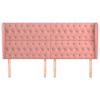 vidaXL Vzglavje z ušesi roza 203x23x118/128 cm žamet