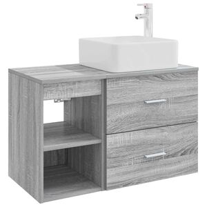 vidaXL Komplet pohi&scaron;tva za kopalnico 2 pcs Siva Sonoma Inženirski les