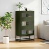 vidaXL Highboard Olive Green 68x39x123 cm Jeklo