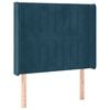 vidaXL Vzglavje z u&scaron;esi temno modro 93x16x118/128 cm žamet